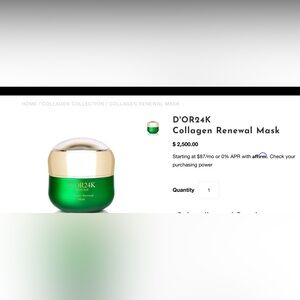 D’OR24K PRESTIGE COLLAGEN RENEWAL MASK FULL SIZE NEW LUXURY SKIN CARE HYDRATION